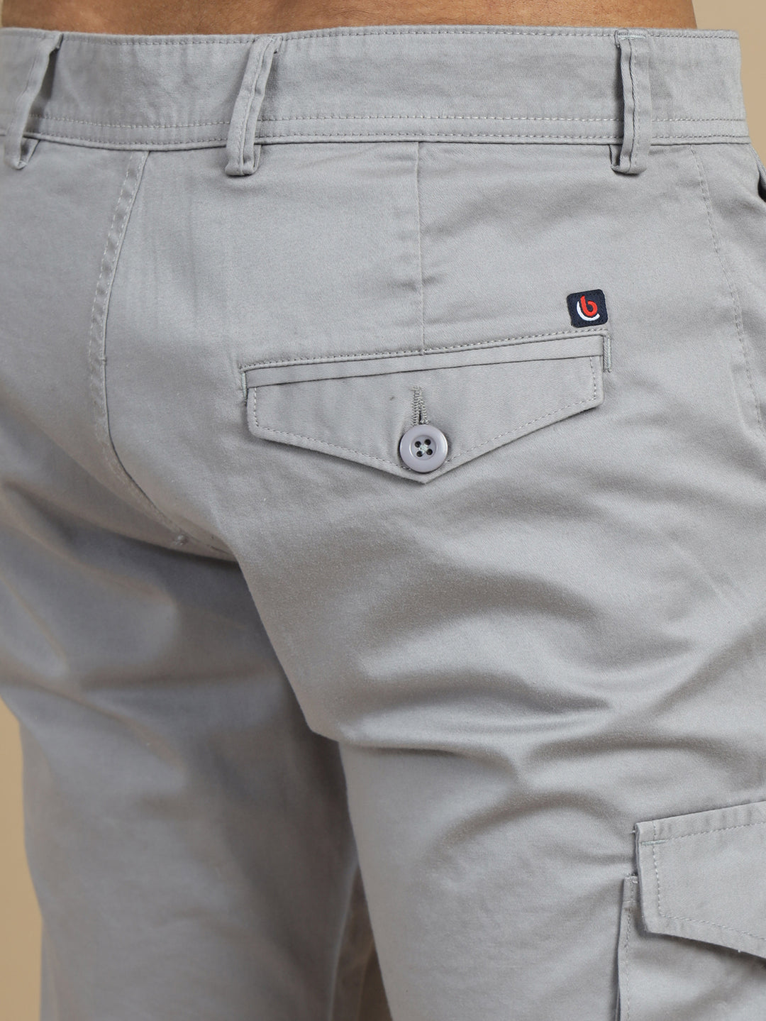 Satin Stone Grey Cargo Pant Chinos Bushirt