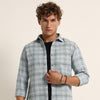 Pastel Grey Regular Fit Check Shirt Checks Shirt Bushirt