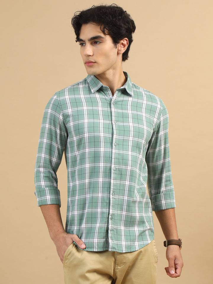 Bold Blocks Laurel Green Checks Shirt Checks Shirt Bushirt