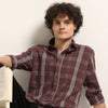 Taupe Regular Fit Check Shirt Checks Shirt Bushirt