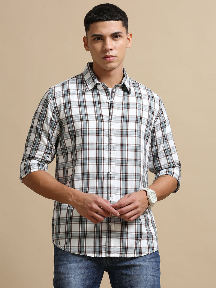 Plaid Vector White Checks Shirt Checks Shirt Bushirt