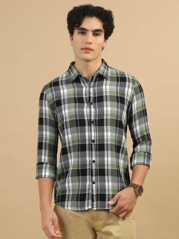 Plaid Pursuits Moss Green Checks Shirt Checks Shirt Bushirt