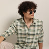 Green Regular Fit Check Shirt Checks Shirt Bushirt