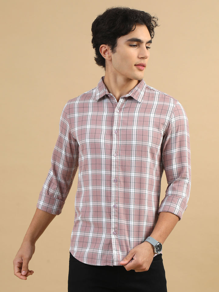 Bold Blocks Light Taupe Checks Shirt Checks Shirt Bushirt