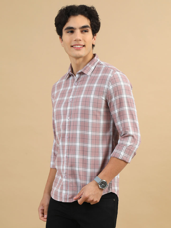 Bold Blocks Light Taupe Checks Shirt Checks Shirt Bushirt