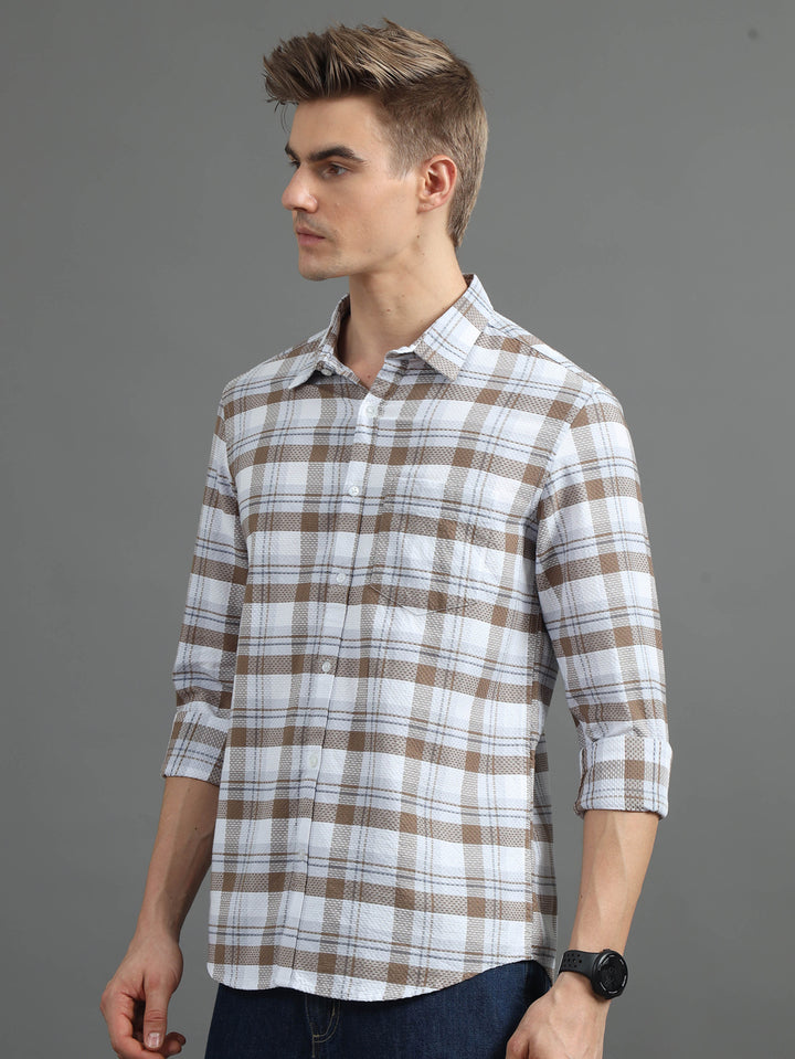 Static Brown Checks Shirt Checks Shirt Bushirt