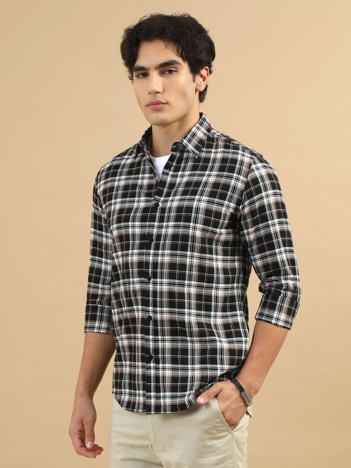 Bold Grids Black Checks Shirt Checks Shirt Bushirt