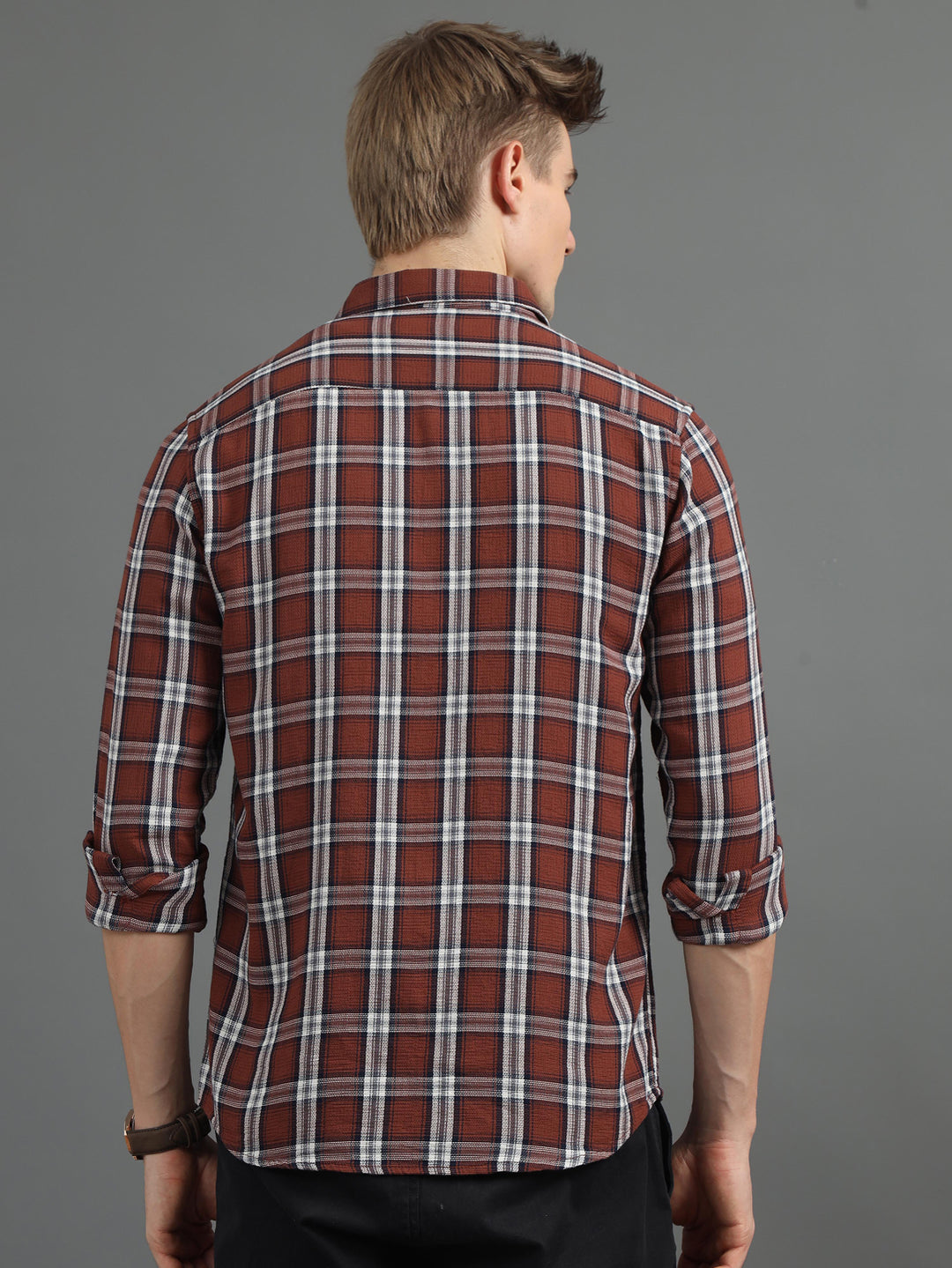 Quirky Brown Checked Shirt Checks Shirt Bushirt