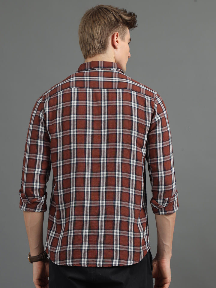 Quirky Brown Checked Shirt Checks Shirt Bushirt