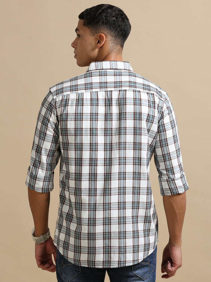 Plaid Vector White Checks Shirt Checks Shirt Bushirt