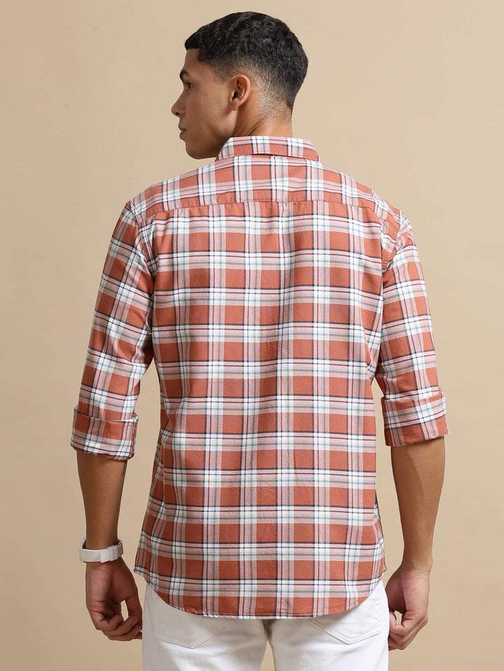 Blezza Tan Checks Shirt Checks Shirt Bushirt