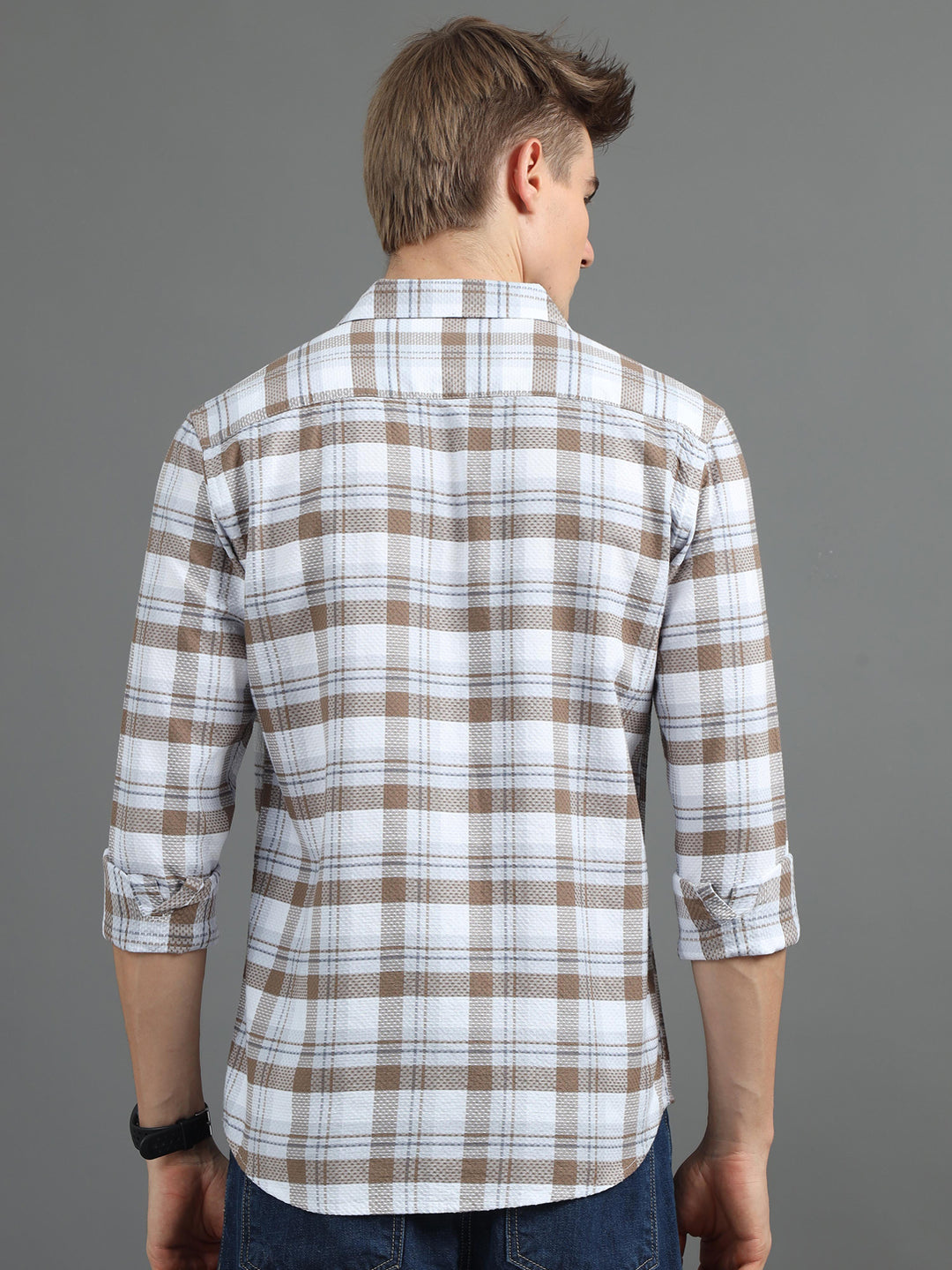 Static Brown Checks Shirt Checks Shirt Bushirt