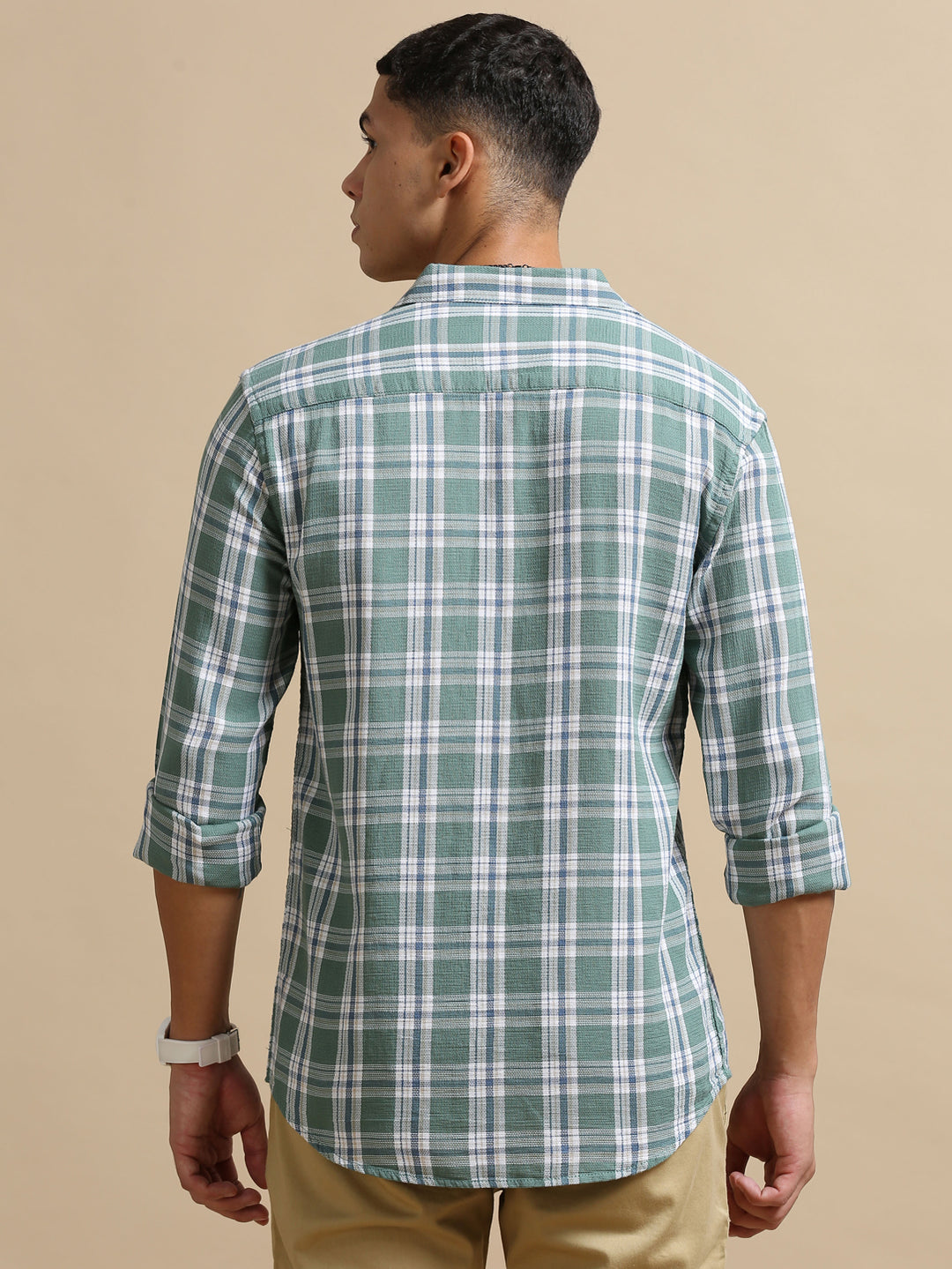 Laurel Green Cargo Checks Shirt Checks Shirt Bushirt