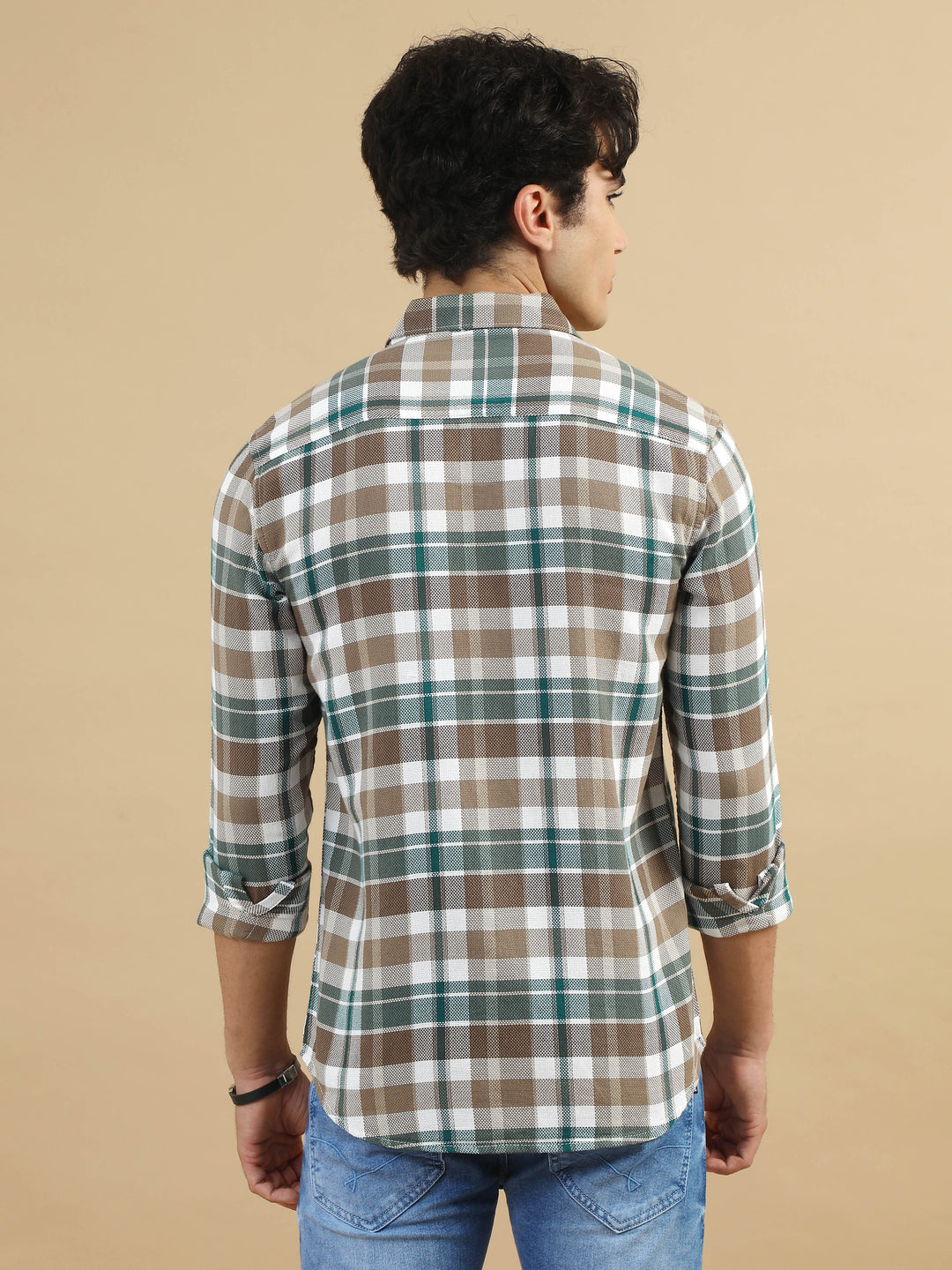 Saddle Brown Classic Checks Shirt Checks Shirt Bushirt