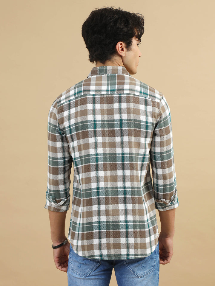 Saddle Brown Classic Checks Shirt Checks Shirt Bushirt