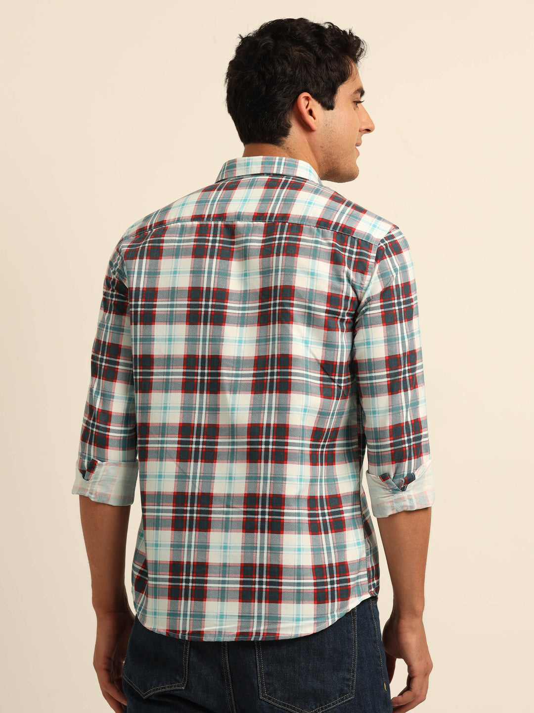 Red Checks Regular Fit Shirt Checks Shirt Bushirt