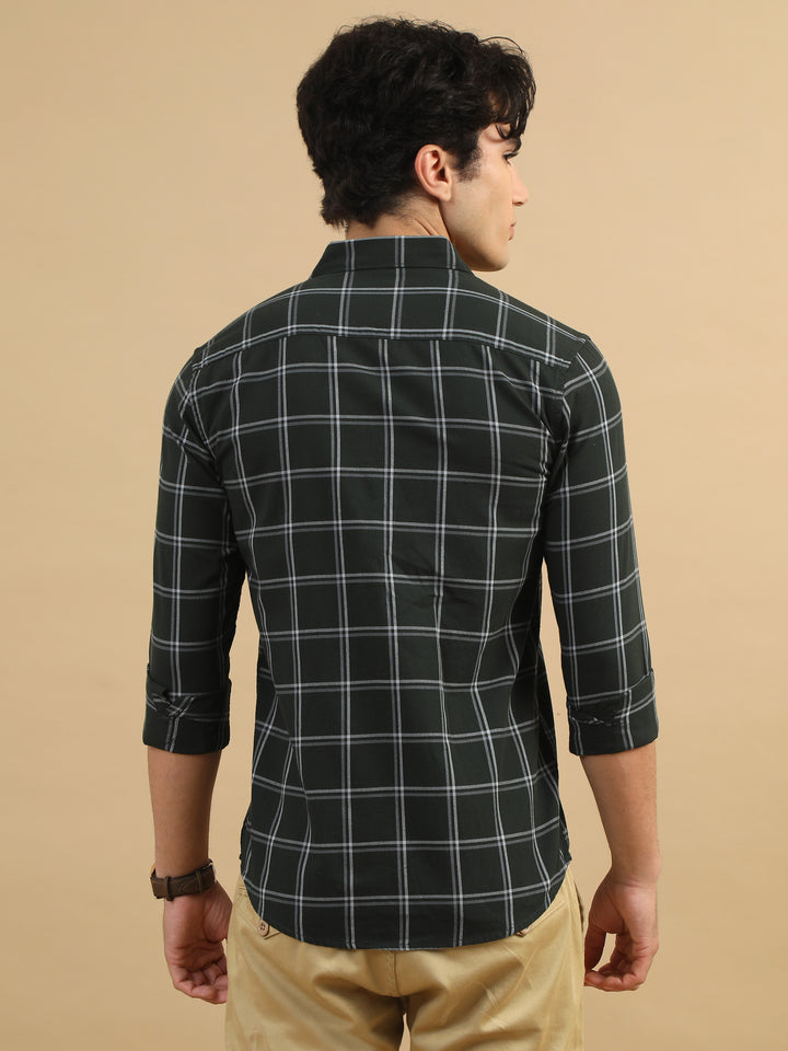 Savvy Squares Rifle Green Checks Shirt Checks Shirt Bushirt
