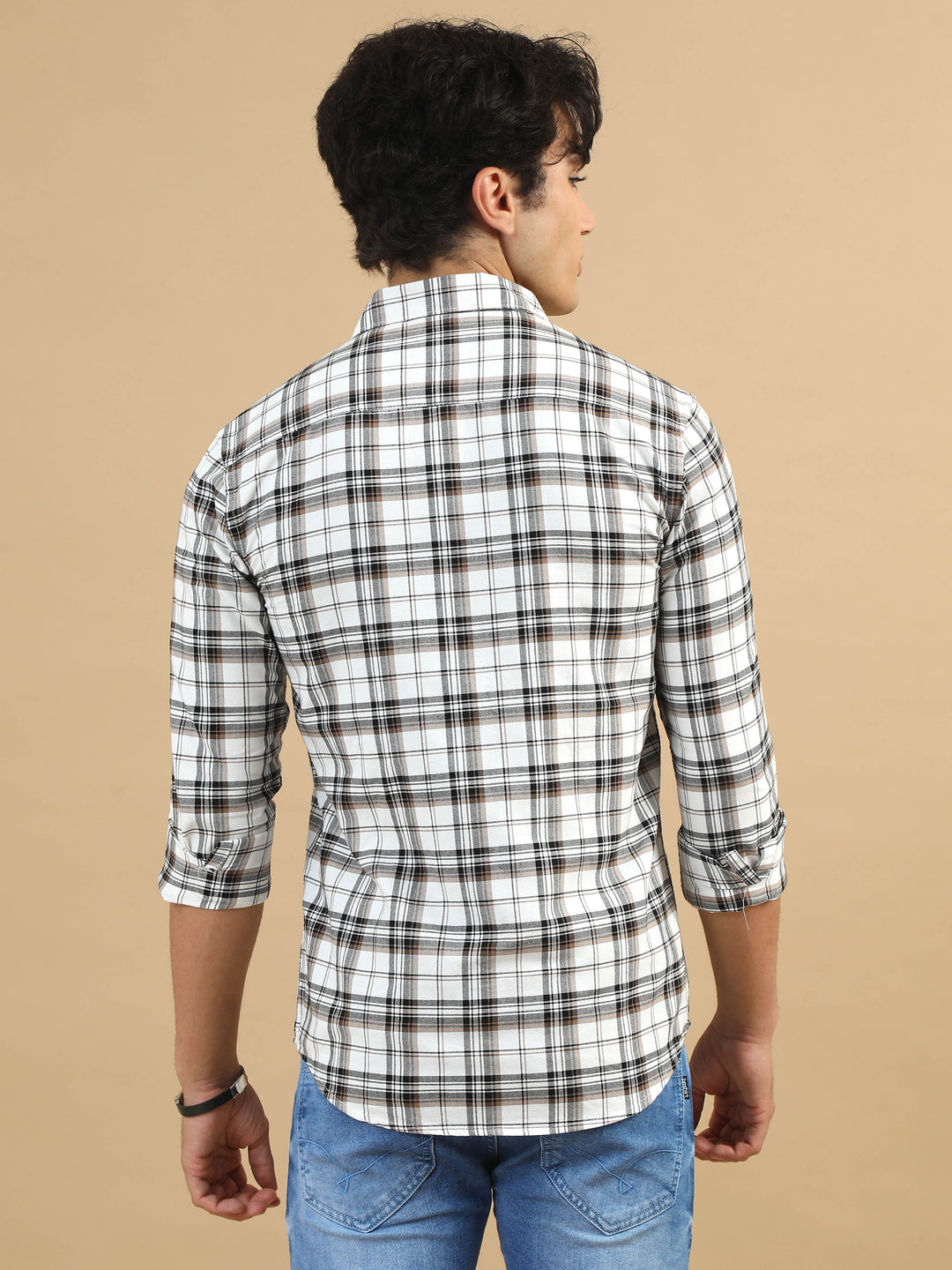 Bold Grids White Checks Shirt Checks Shirt Bushirt