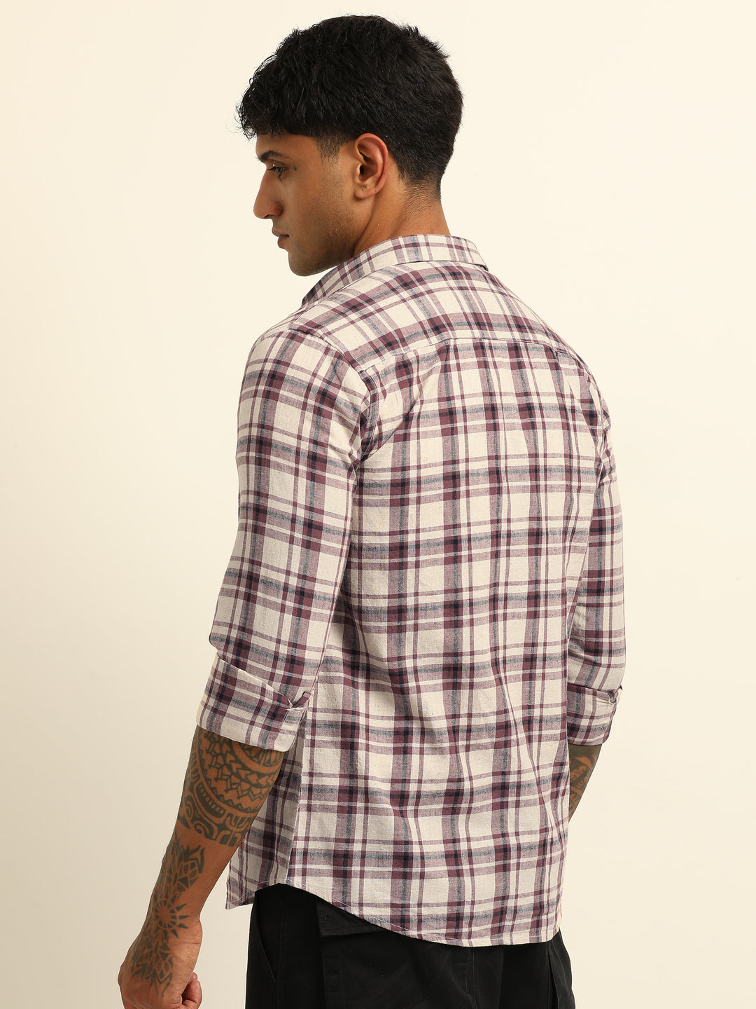Red Checks Regular Fit Shirt Checks Shirt Bushirt