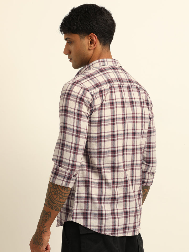 Red Checks Regular Fit Shirt Checks Shirt Bushirt