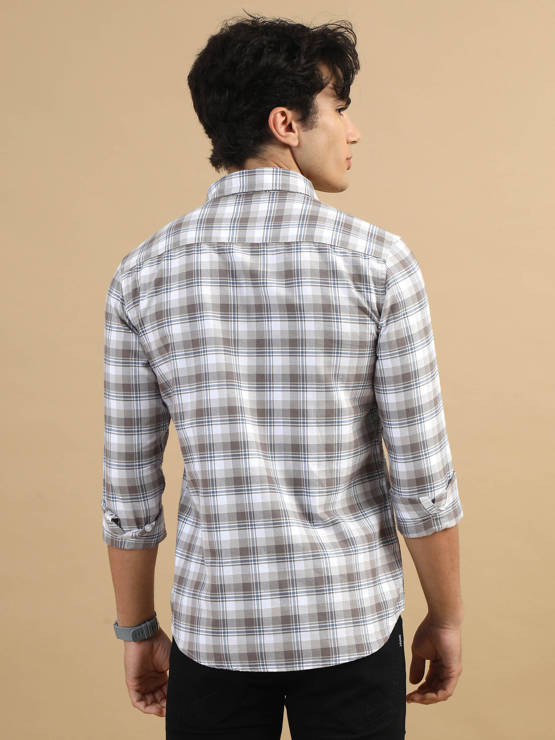 Rustic Plaid Tuscan Brown Checks Shirt Checks Shirt Bushirt