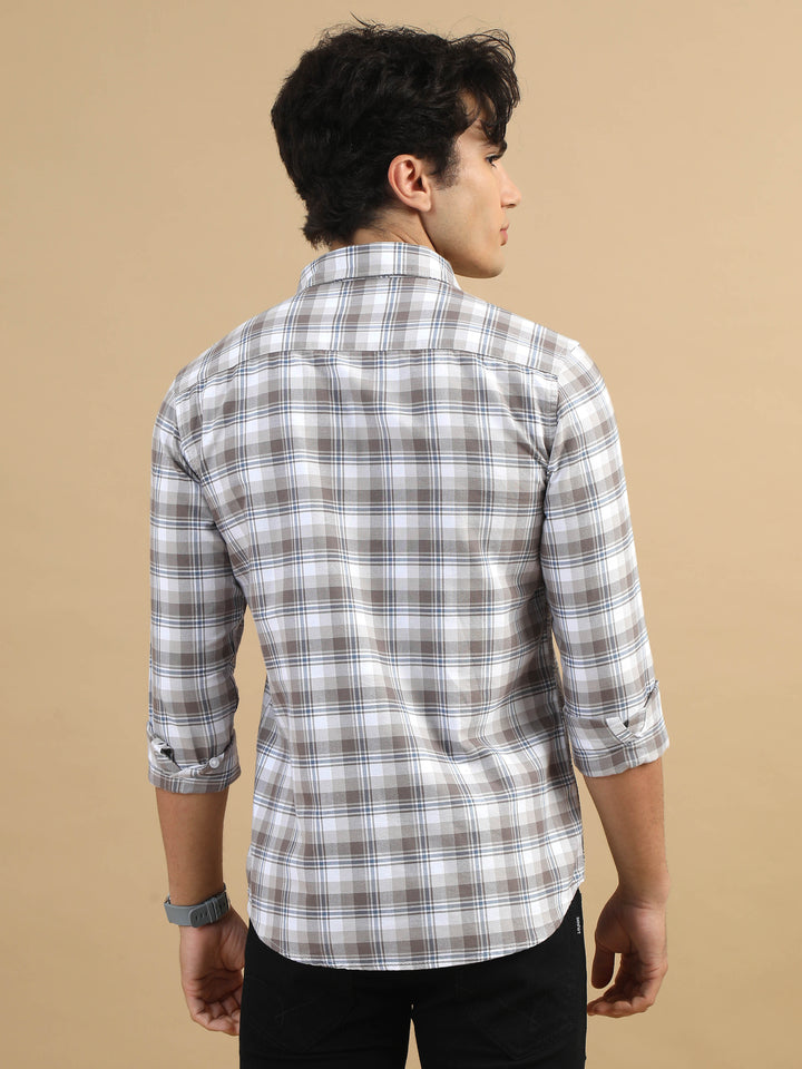 Rustic Plaid Tuscan Brown Checks Shirt Checks Shirt Bushirt