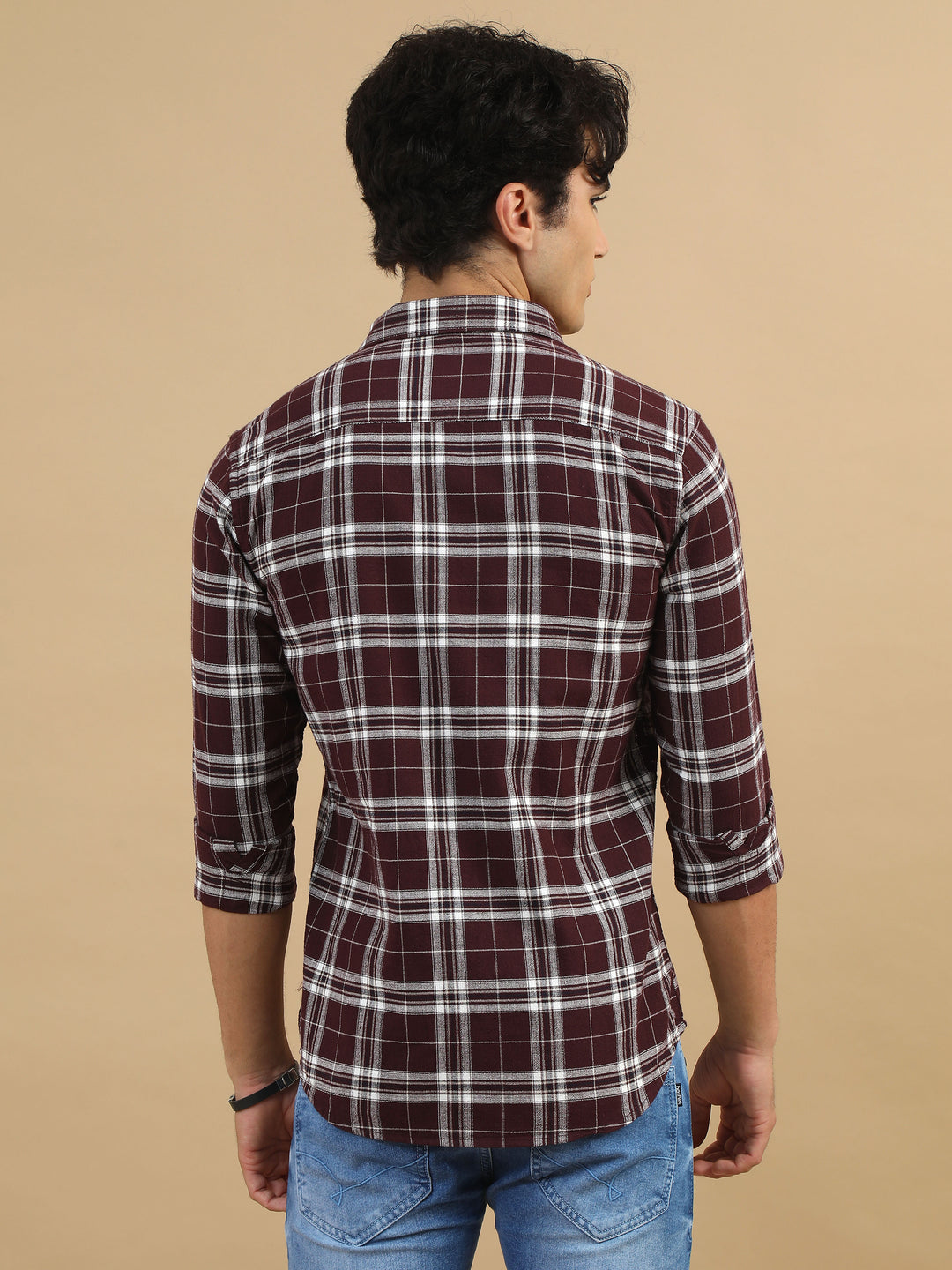 Plaid Fusion Tuscan Red Checks Shirt Checks Shirt Bushirt