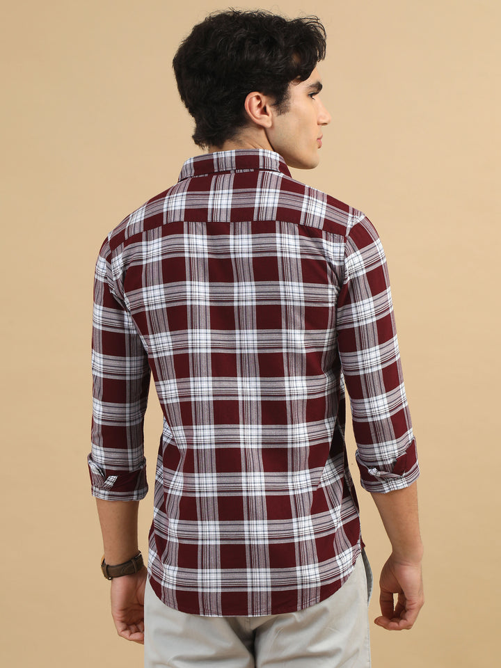 Urban Grid Wine Checks Shirts Checks Shirt Bushirt