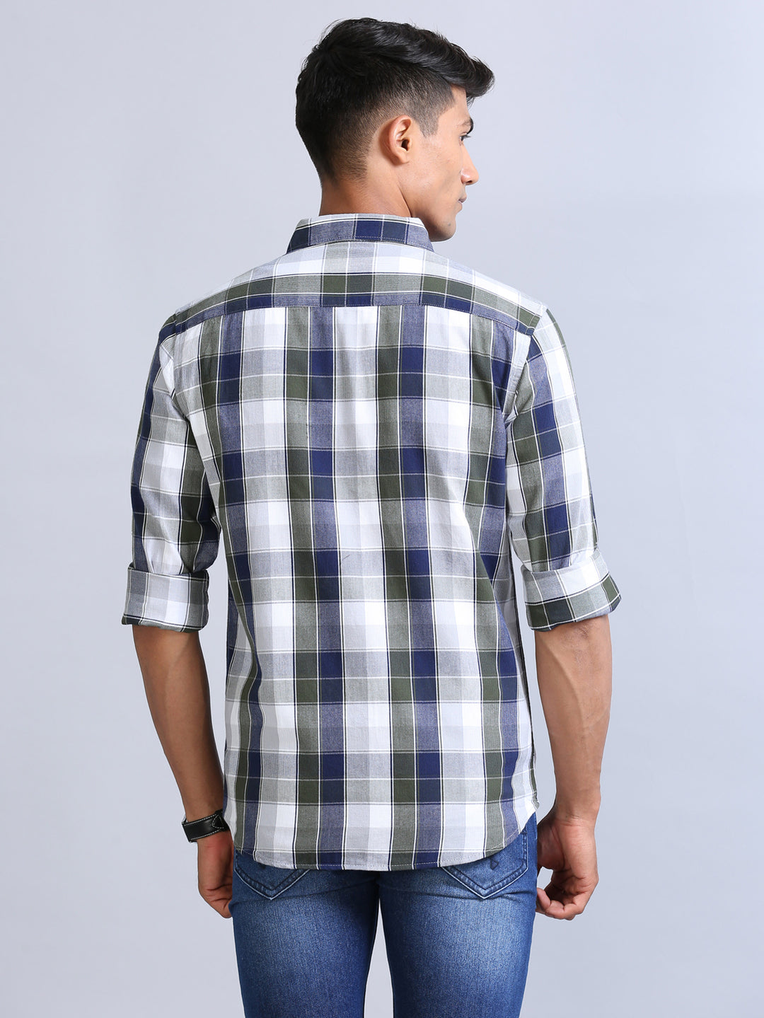Wale Quadrey Blue Checks Shirt  Bushirt