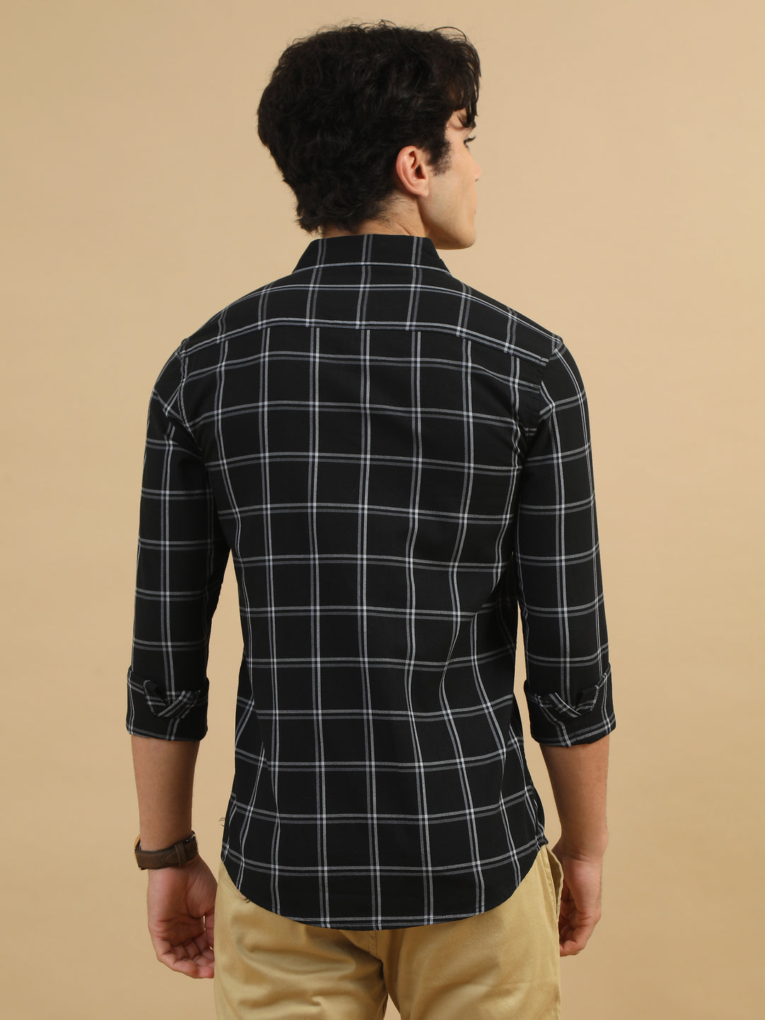 Savvy Squares Black Checks Shirt Checks Shirt Bushirt