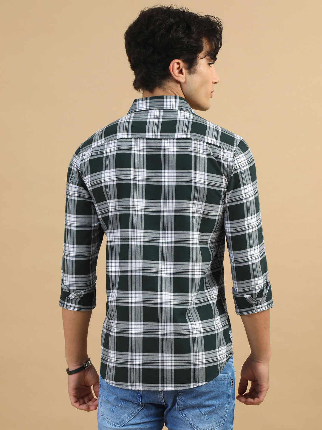 Urban Grid Dark Green Checks Shirt Checks Shirt Bushirt