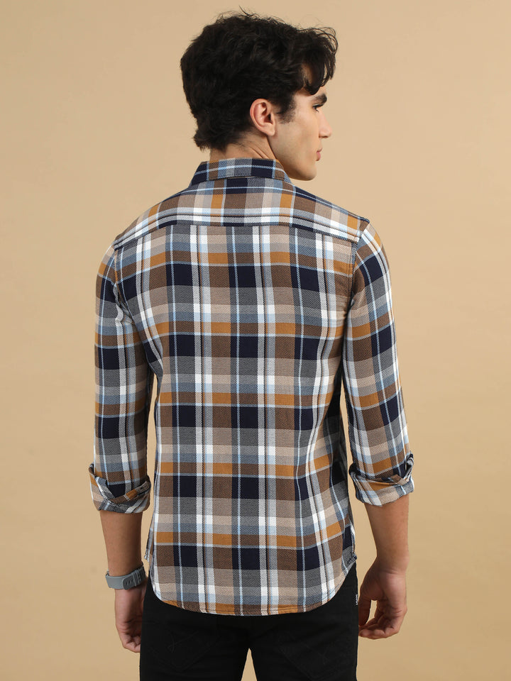 Plaid Pursuits Tan Checks Shirt Checks Shirt Bushirt