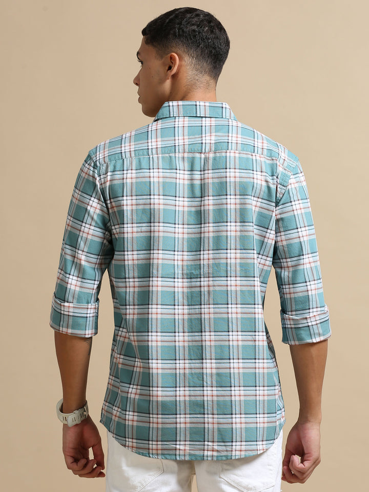 Blezza Tiffany Blue Checks Shirt Checks Shirt Bushirt
