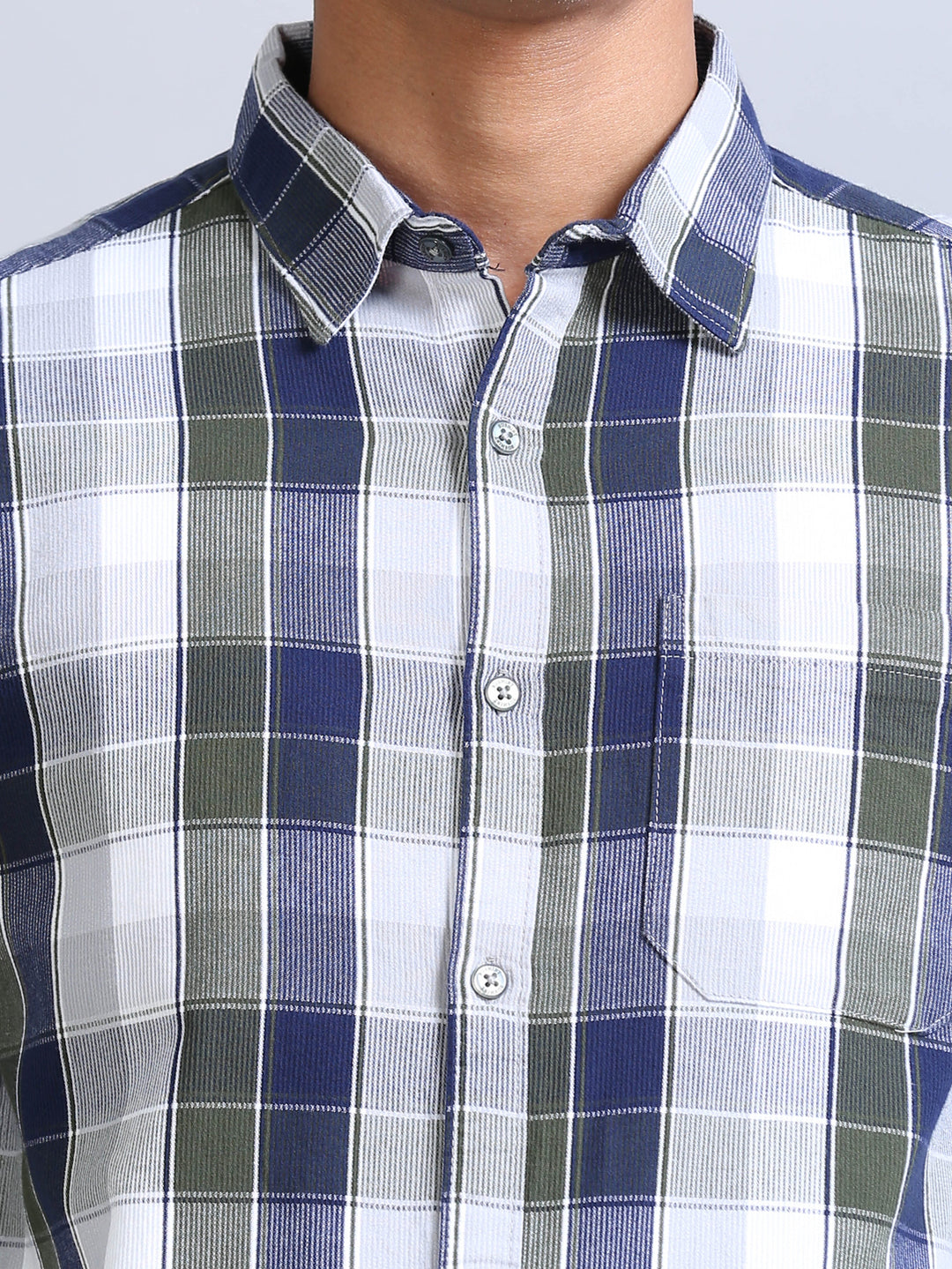 Wale Quadrey Blue Checks Shirt  Bushirt   