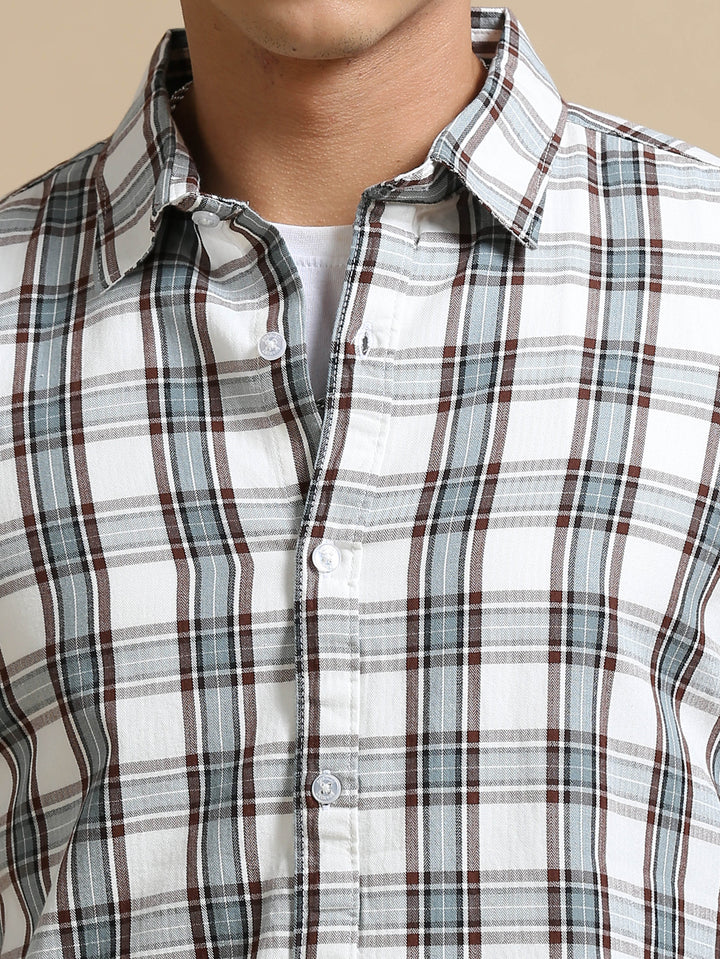 Plaid Vector White Checks Shirt Checks Shirt Bushirt