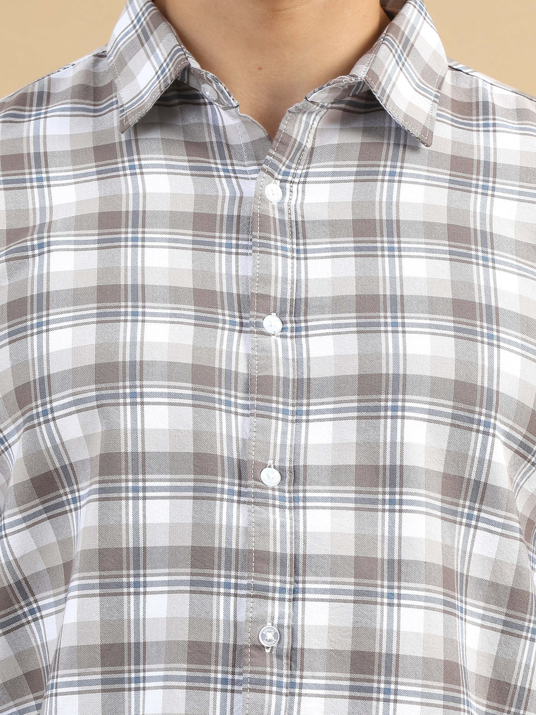 Rustic Plaid Tuscan Brown Checks Shirt Checks Shirt Bushirt