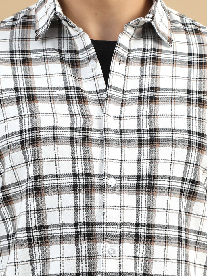 Bold Grids White Checks Shirt Checks Shirt Bushirt