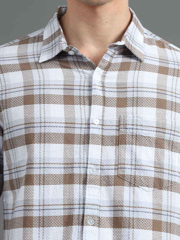 Static Brown Checks Shirt Checks Shirt Bushirt