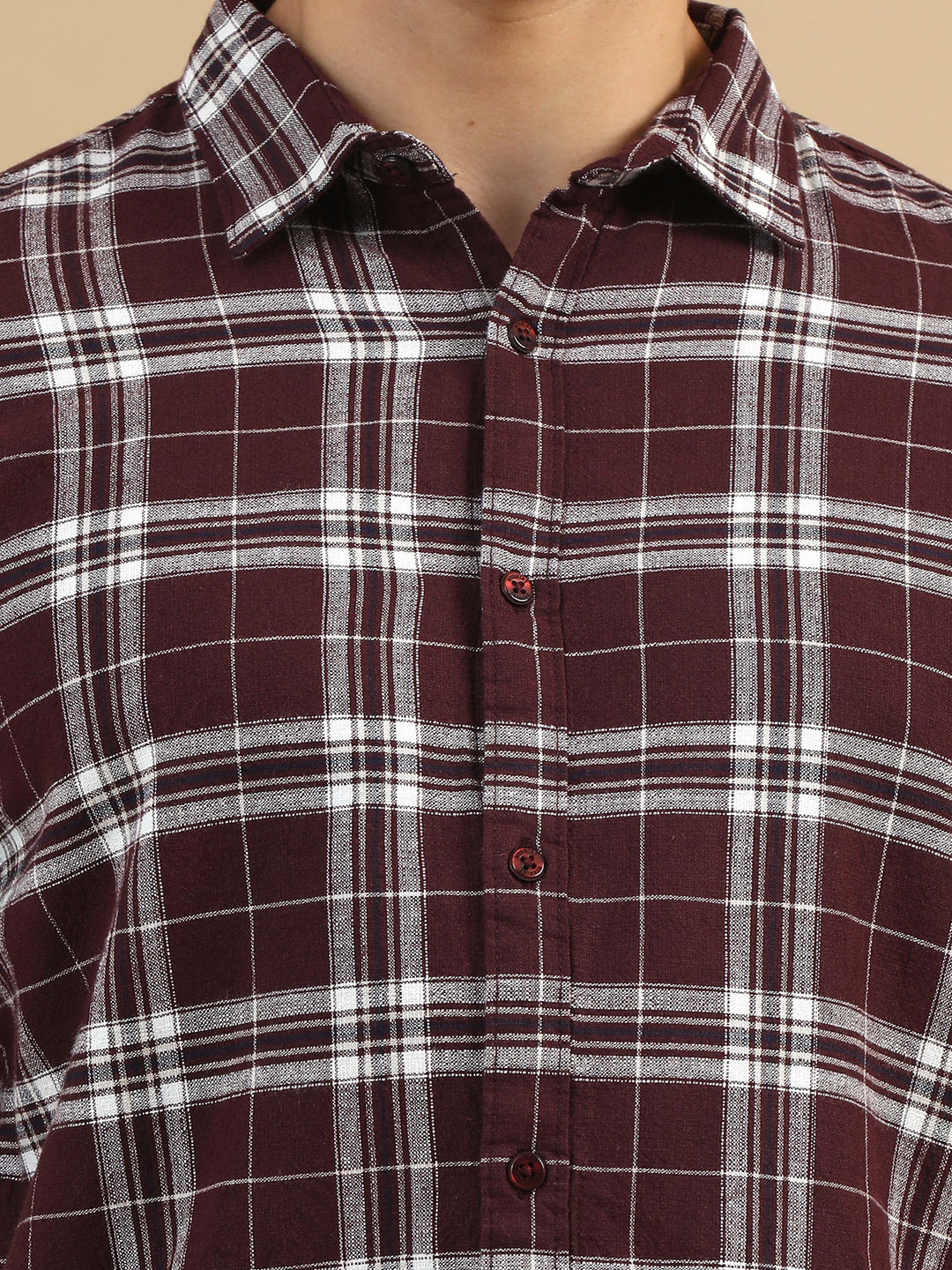 Plaid Fusion Tuscan Red Checks Shirt Checks Shirt Bushirt