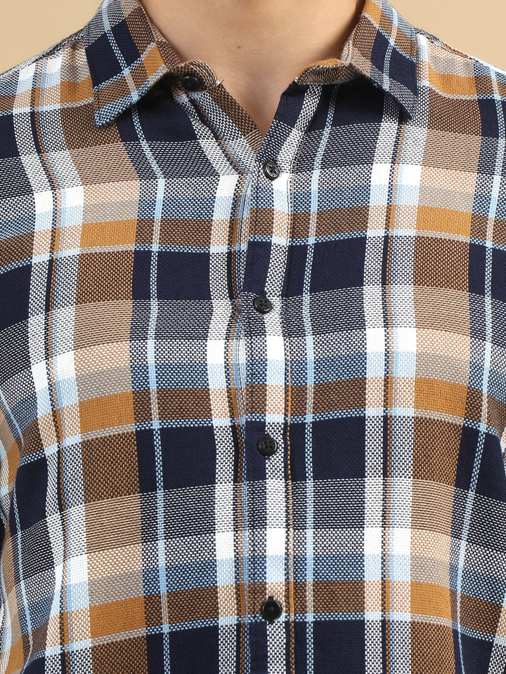 Plaid Pursuits Tan Checks Shirt Checks Shirt Bushirt