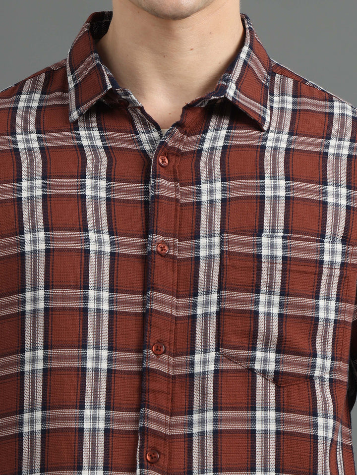 Quirky Brown Checked Shirt Checks Shirt Bushirt