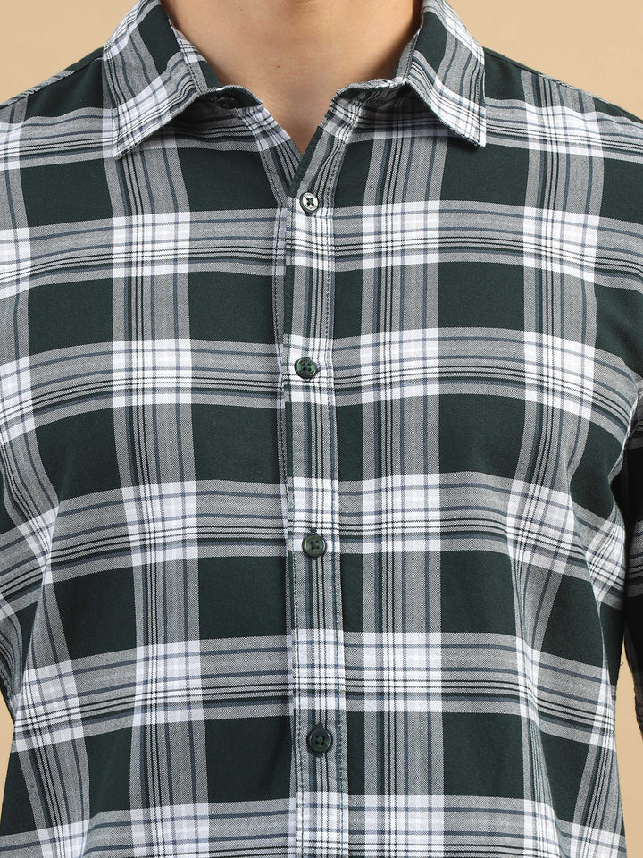 Urban Grid Dark Green Checks Shirt Checks Shirt Bushirt