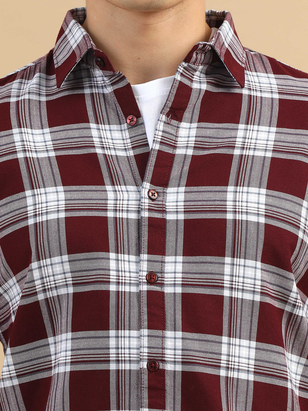 Urban Grid Wine Checks Shirts Checks Shirt Bushirt