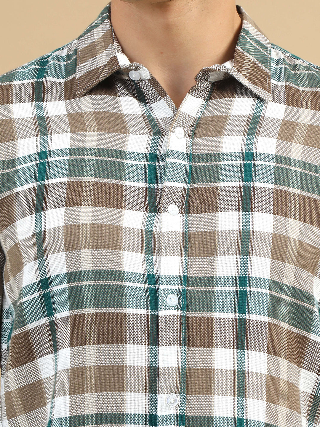 Saddle Brown Classic Checks Shirt Checks Shirt Bushirt