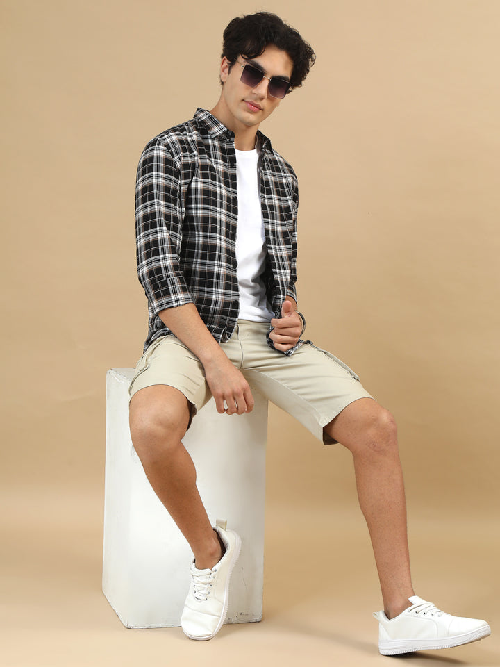 Bold Grids Black Checks Shirt Checks Shirt Bushirt