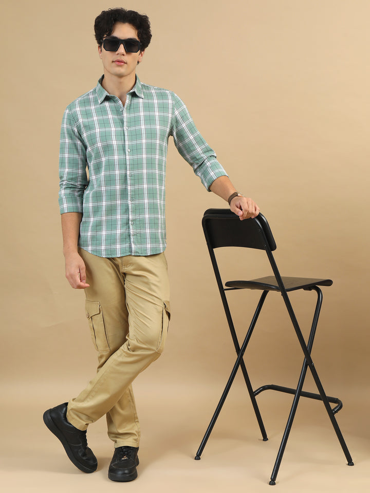 Bold Blocks Laurel Green Checks Shirt Checks Shirt Bushirt