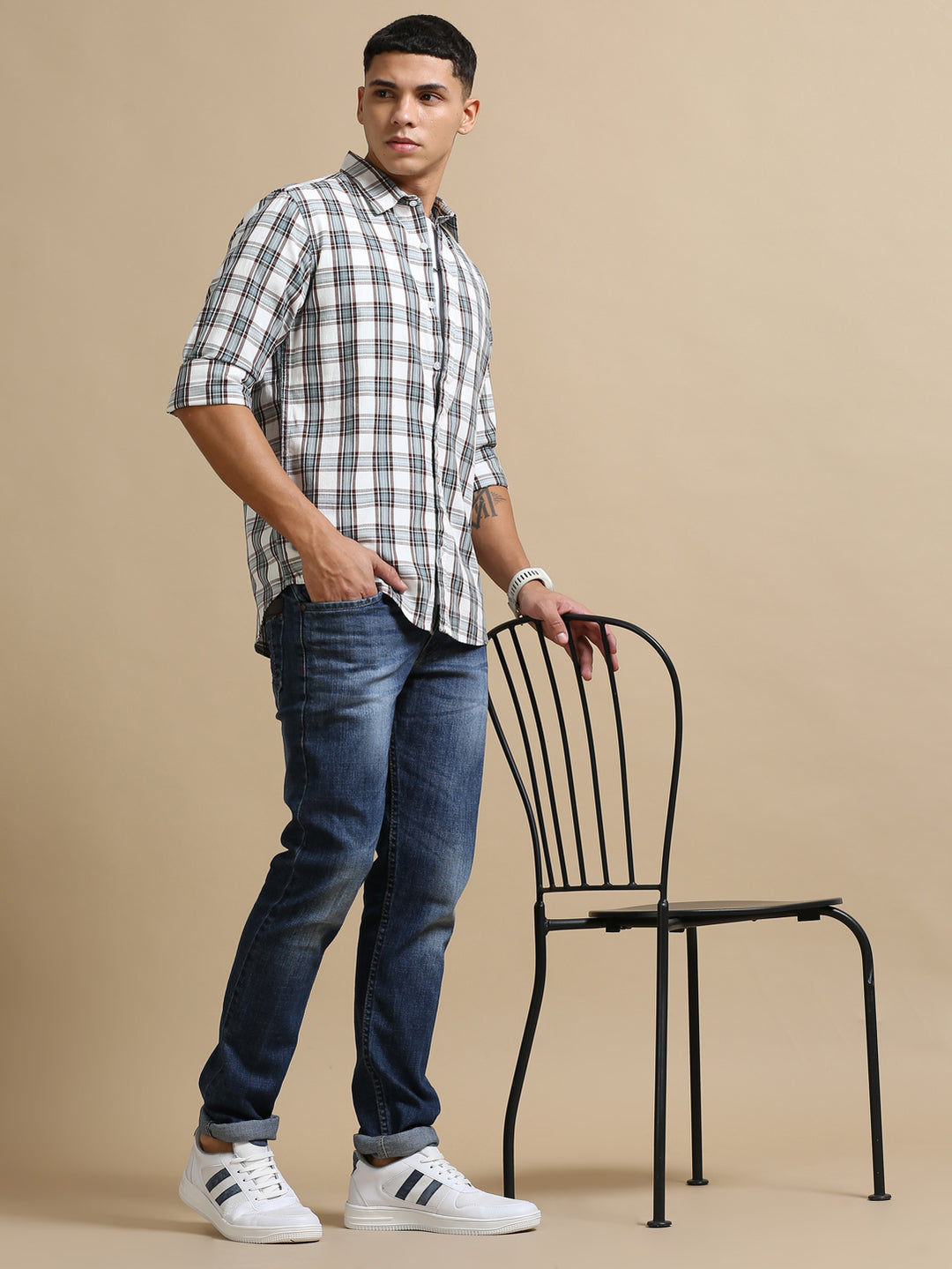 Plaid Vector White Checks Shirt Checks Shirt Bushirt