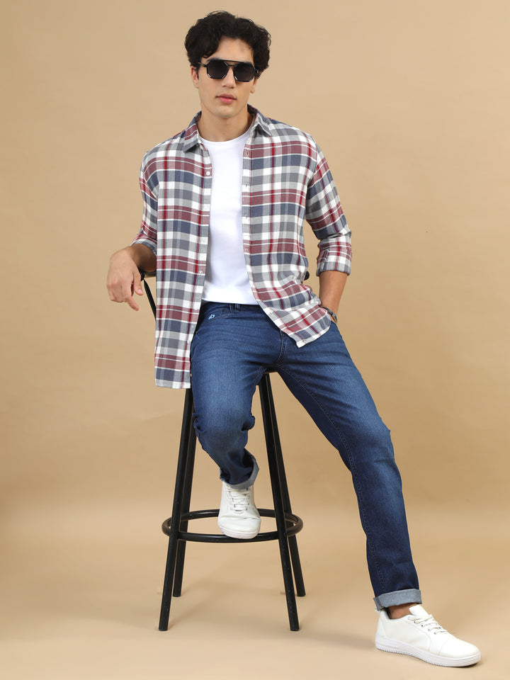 Imperial Red Classic Checks Shirt Checks Shirt Bushirt
