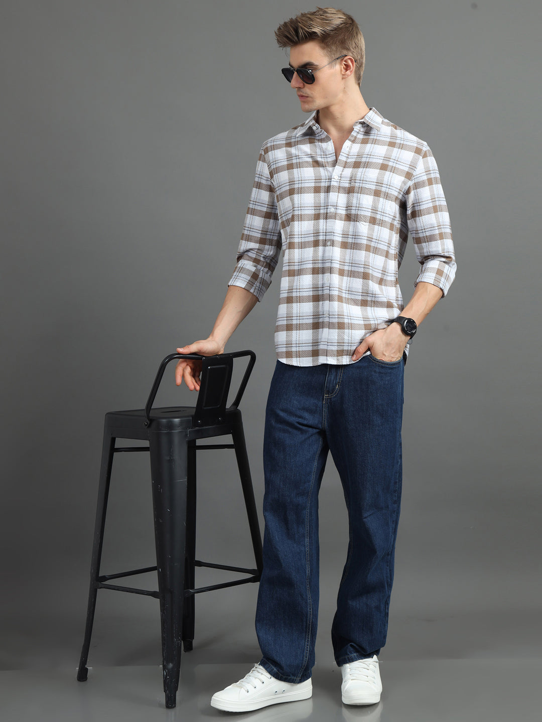 Static Brown Checks Shirt Checks Shirt Bushirt