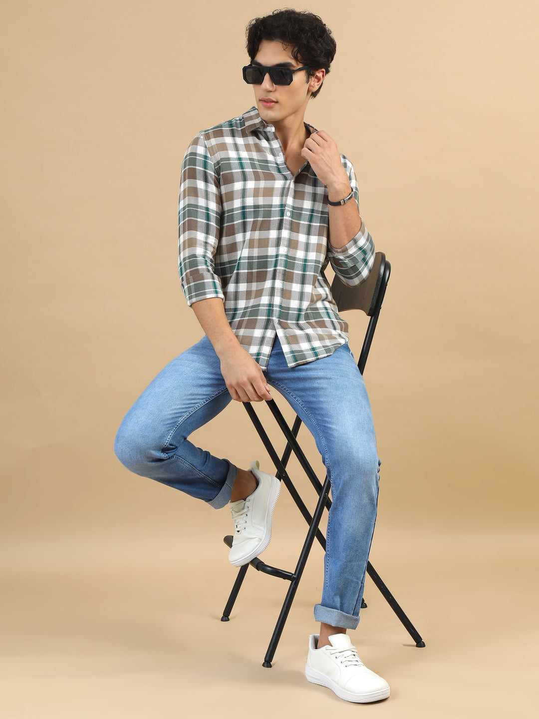 Saddle Brown Classic Checks Shirt Checks Shirt Bushirt